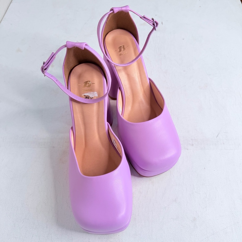 Bata purple chunky high heel sandals - Picture 10 of 11